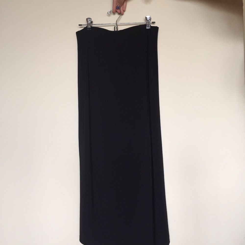 Black Long Open-Leg Skirt